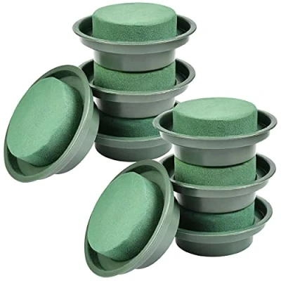 Image of Jicyor Floral Foam, 8PCS Green Round Foam with bowl, DIY Flower Arrangement Kit Floristry Supplies, for Crafts Wedding Decoration and Ornament Florist