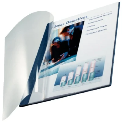 Image of Leitz impressBIND Soft Covers, 3.5 mm Spine, Blue, Pack of 10