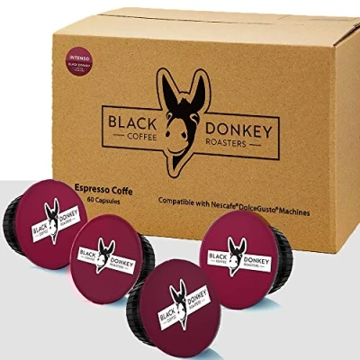Image of Black Donkey Coffee Roasters 60 Pods Compatible with Dolce Gusto®* machines (INTENSO, Capsules, Servings)