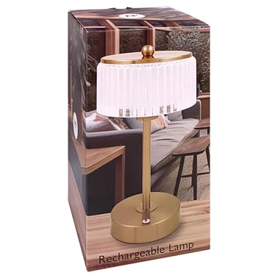 Image of Lesser &amp; Pavey Rechargeable Led Touch Lamp Gold for Home Decor Living Room Ideal Reading Light Study Bedroom Desk Office Students Professionals