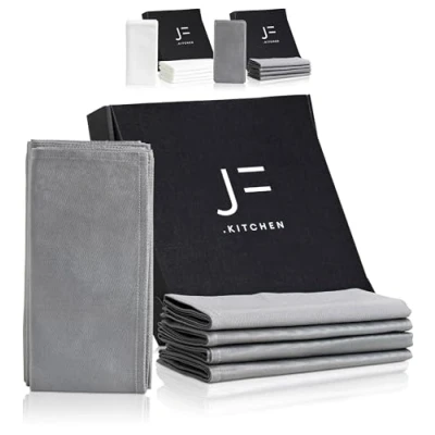 Image of JF.kitchen CO₂ Neutral Cotton Napkins (Set of 12), 40 x cm, Grey