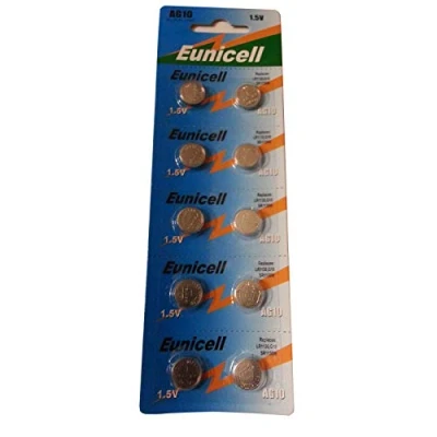 Image of Eunicell Lot de 10 piles bouton alcalines AG10 Type G10 LR54 LR54SW LR1130 L1130E LR1130SW LL1131 L1131E SR1130W 389 390