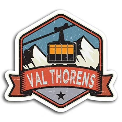 Image of 2 x 10cm Val Thorens France Ski Vinyl Stickers Sticker Laptop Luggage #19518 (10cm Wide)