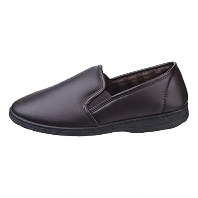 Image of Fleet &amp; Foster Mens Visa Slipper in Brown Size 7 UK