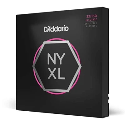 Image of D&#039;Addario NYXL32130 Nickel Wound Bass Guitar Strings, Grey, Regular Light 6 String, 32 130, Long Scale