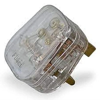 Image of Mr Gadget&#039;s Solutions Clear Transparent Mains Electrical Plug 13A Fuse fitted UK