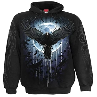 Image of Spiral Mens M451 Hoodies Hooded Sweatshirt, Black, S UK