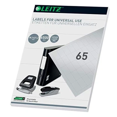 Image of Leitz 61820001 Universal Labels for PC Write On 38.1 x 21.2 mm White