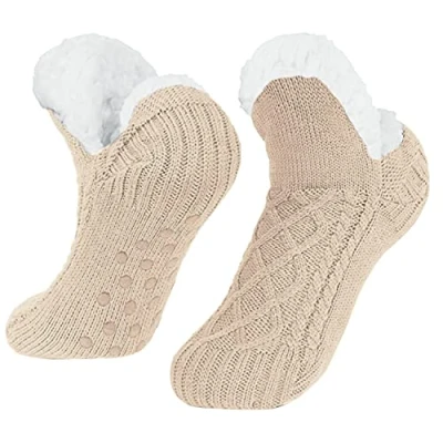 Image of DARENYI Women Slipper Socks, Bed Socks Fluffy with Grippers Non Slip Winter Cozy for Ladies
