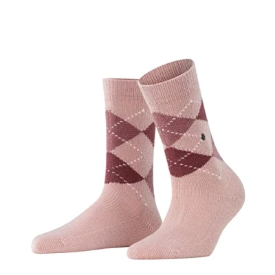 Image of Women&#039;s 1 Pair Burlington Whitby Extra Soft Argyle Socks Pinks 36 41