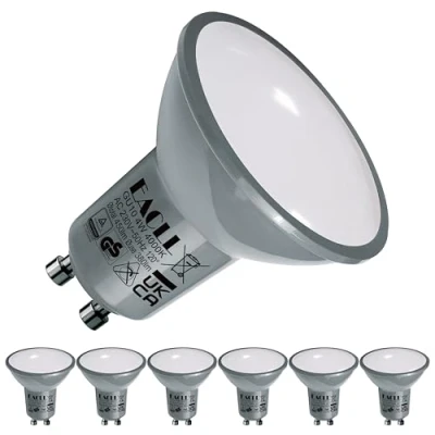 Image of EACLL GU10 LED Bulbs 4W Neutral White 4000K, 50W Halogen Lamp Equivalent. 450 Lumen Energy Saving Light Source, Wide Beam 120 Spotlight, No Flicker Non dimmable Reflector Bulb, Pack of 4