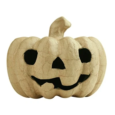 Image of Décopatch Ref SA179O Small Pumpkin Papier Maché Object to Decorate 11 x 12cm with Papers &amp; PaperPatch Glue, Glitter, Paints