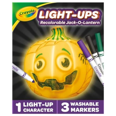 Image of CRAYOLA Light Ups: Pumpkin Washable Halloween Night Colour, Wash, Repeat! Batteries Not Included For Ages 3+