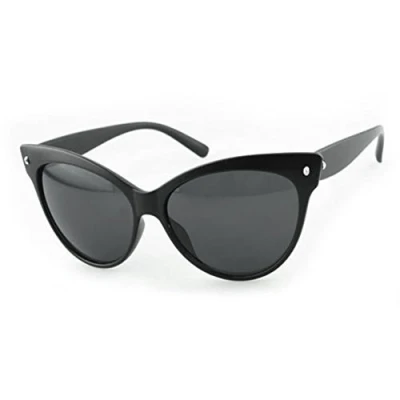 Image of GK Women&#039;s Retro Sunglasses, 2018 Model, Large Frame, Matte Black, UV Protection Coating