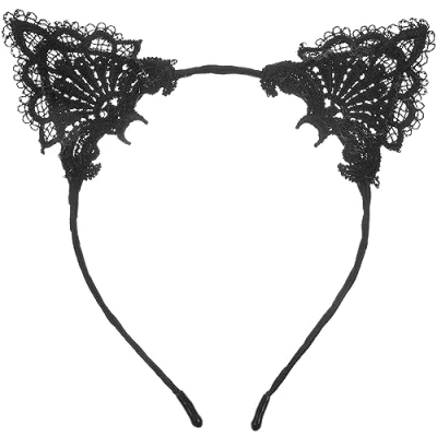 Image of Frcolor Lace Cat Ears Headband Headpiece for Party Costume