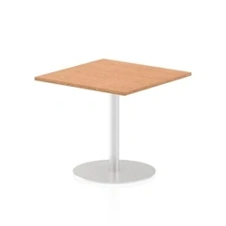 Image of Italia 800mm Poseur Square Table Oak Top 725mm High Leg