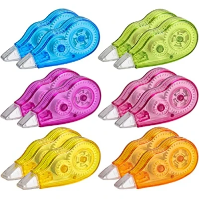 Image of Unvtap 12 PCS Correction Tapes 4m x 5mm Mini Pocket Tape Roller, Mouse Tape, Easy Correct Roller for School and Office(6 Colors)
