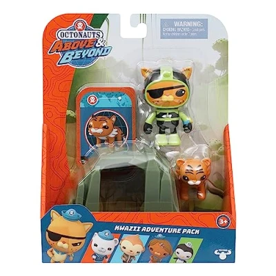 Image of Octonauts 61100 Above &amp; Beyond Deluxe Toy Figure Kwazii Adventure Pack Recreate Missions, Green