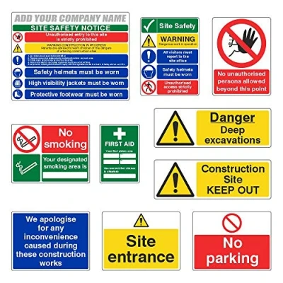 Image of Construction/Building Site Safety Sign Starter Pack Bundle Free Company Name