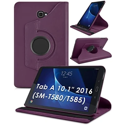Image of Samsung Tab A 10.1inch Case,Samsung T580 Leather Cover,Galaxy T585 Smart Case,Galaxy 10 inch Case,Premium PU 360 Degree Rotating Flip Case for 10.1&quot;Samsung Galaxy Tablet Cover