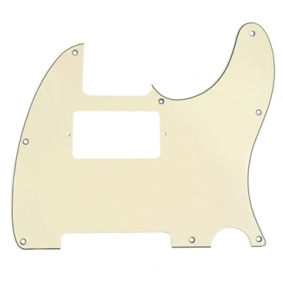 Image of Musiclily 8 Hole Humbucker Tele Pickguard HH Scratch Plate for Fender USA/Mexican Standard Telecaster Modern Style Electric Guitar,3Ply Cream