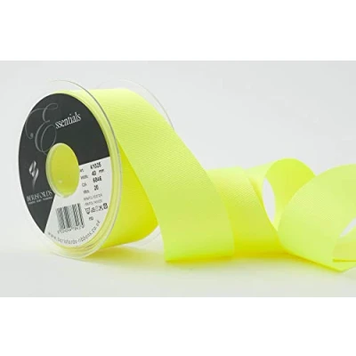 Image of Berisfords Grosgrain Ribbon, Flo Yellow, 40 mm, 40mm