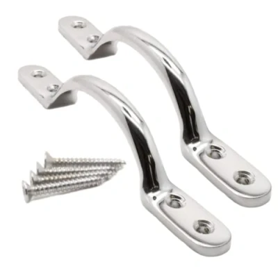 Image of SISI UK Chrome 5 Inch Pull Handle 127mm Bow for Furniture or Sash Window Frames Cabinet Drawer Cupboard Knobs Pack of 2.