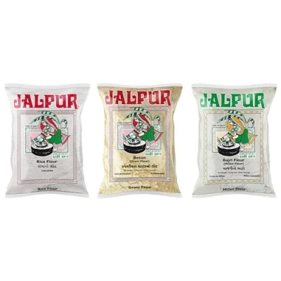 Image of Jalpur Millers Flour Combo Pack Rice 1kg Gram Millet (3 Pack)