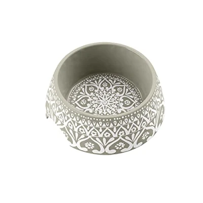 Image of Boho Medallion Taupe Melamine Plastic Medium Pet Bowl