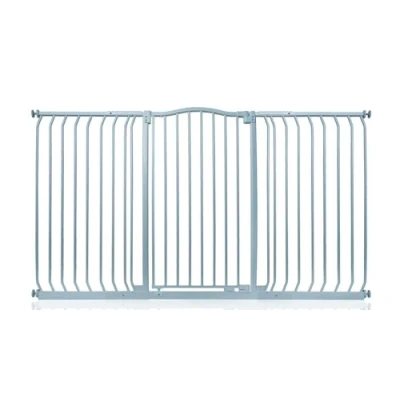 Image of Safetots Extra Tall Curved Top Safety Gate, 161cm 170cm, Matt Grey, 100cm in Height, Pressure Fit Stair Gate