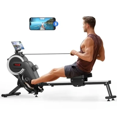 Image of Dripex Rowing Machines for Home Gym, Machine with 16 Levels of Adjustable Resistance, 350LB Weight Capacity, Durable Slide Rail, Bluetooth App Supported, LCD Monitor, Magnetic Rower