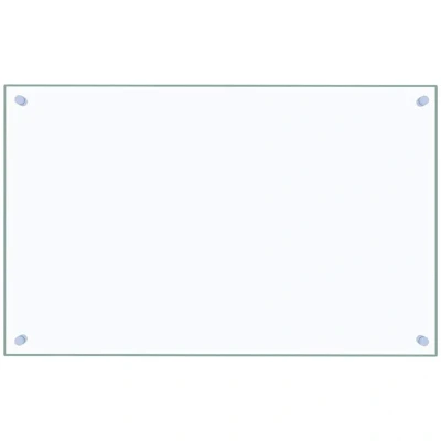 Image of vidaXL Kitchen Backsplash Heat resistant Scratch Decor Wall Panel System Tile Splash Guard Transparent 80x50cm Tempered Glass
