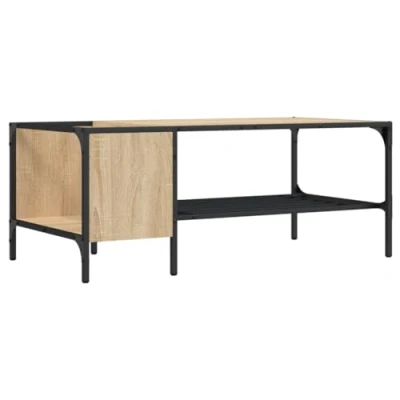 Image of vidaXL Coffee Table with Rack Sonoma Oak 100x51x40 cm Engineered Wood