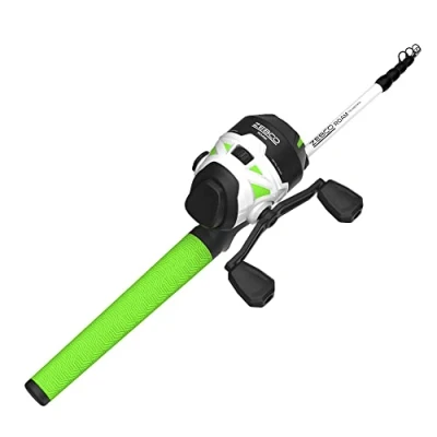 Image of Zebco Roam Spincast Reel and Telescopic Fishing Rod Combo, Extendable 18.5 Inch to 6 Foot Pole with ComfortGrip Handle, QuickSet Anti Reverse Reel, Green