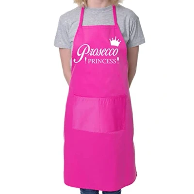 Image of Prosecco Princess Funny BBQ Cooking Novelty Apron Pink