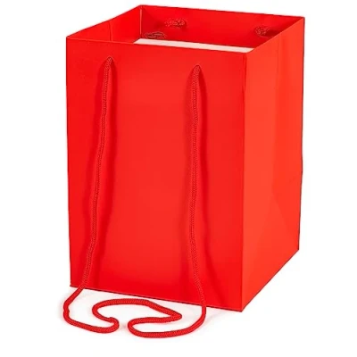 Image of Oaktree UK Hand Tie Bag, Red, 18cm x 25cm