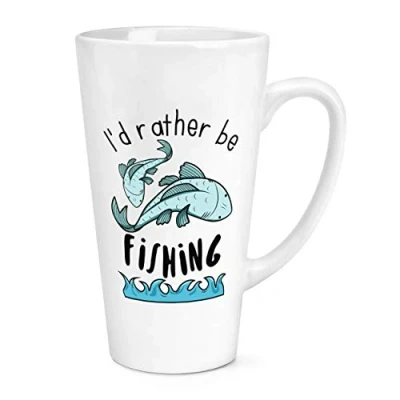 Image of I&#039;d Rather Be Fishing 17oz Large Latte Mug Cup