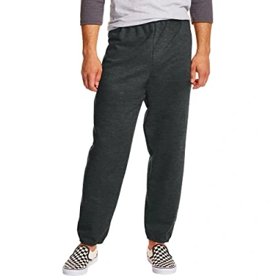 Image of Hanes Men&#039;s EcoSmart Fleece Jogger Sweatpant, Charcoal Heather, Medium