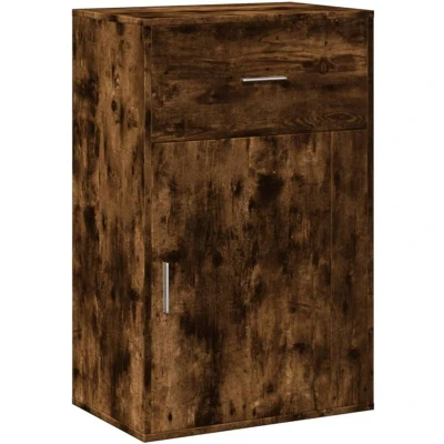 Image of vidaXL Storage Cabinet Smoked Oak 56.5x39x90 cm Engineered Wood