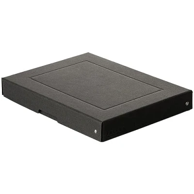 Image of FALKEN Original PureBox Black Made in Germany 40 mm High DIN A4 Storage Box with Lid of Sturdy Recycled Cardboard Blue Angel Vegan Gift Transport Multi Purpose