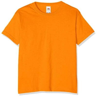 Image of FRUIT OF THE LOOM Unisex Kids Valueweight Short Sleeve T Shirt, Orange, 7 8 Years UK