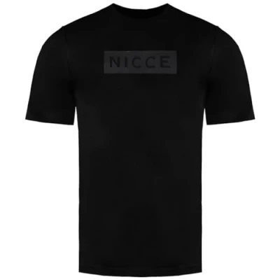 Image of Nicce Short Sleeve Black Crew Neck Mens Cotton Peak T Shirt 0211 K002 0001