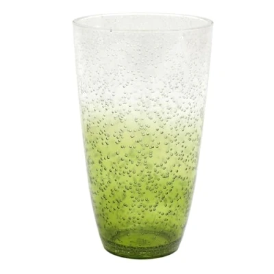 Image of Carousel Home Large Green Bubbles Plastic Tumbler Glasses Drinking Clear Reusable Drinkware Outdoor Drinks 650ml