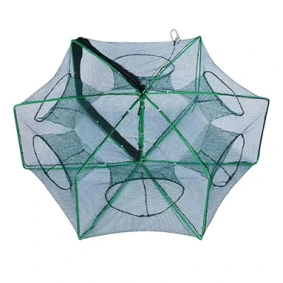 Image of EASY BIG Foldable Bait Trap Fishing Net Hand Cast Cage for Catching Fish Shrimp Crab Crawfish
