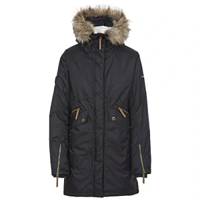 Image of Trespass Eternally, Black, XS, Waterproof Jacket with Concealable Hood for Women, X Small, Black