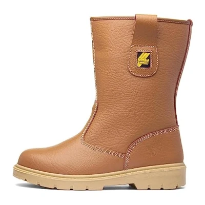 Image of EarthWorks Safety Bracket Mens Tan Rigger Boot Size 7 UK Gold