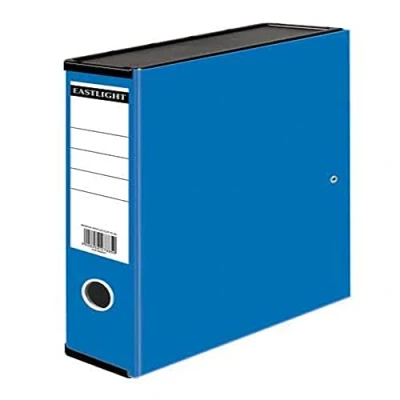 Image of ValueX Box File Paper on Board Foolscap 70mm Capacity 75mm Spine Width Clip Closure Blue (Pack 10)