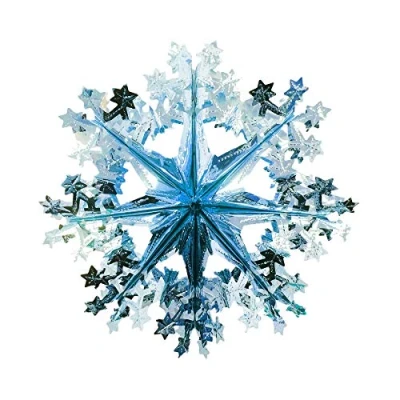 Image of Snow White Christmas Foil Ceiling Decorations Blue 40cm 3D Snowflake