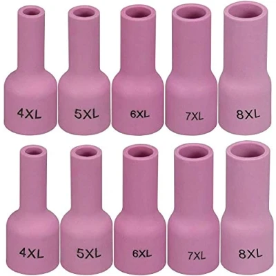 Image of RIVERWELD TIG Gas Lens Alumina Nozzle 53N58XL #4XL D6.5mm 53N59XL #5XL D8.0mm 53N60XL #6XL D9.5mm 53N61XL #7XL D11.0mm 53N61SXL #8XL D12.5mm Fit PTA DB SR WP 9 17 18 20 25 26 Welding Torch 10pcs