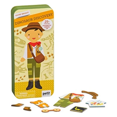 Image of Petit Collage PTC478 Magnetic Dress Up Dino Discovery Play Set, Multi